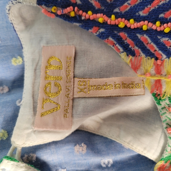 Anthropologie Verb by Pallavi Singhee Rhapsody Embroidered Beaded Boho Blouse XS - Picture 14 of 15